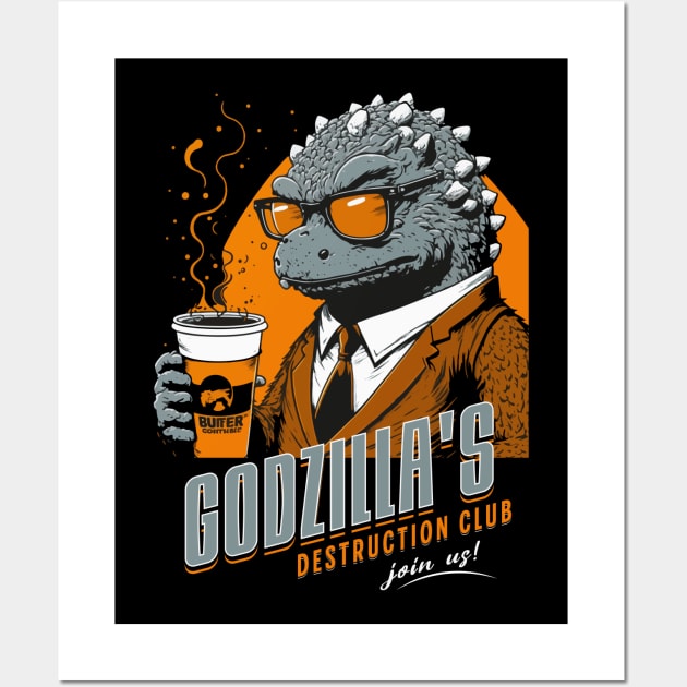 Godzilla's Destruction Club Wall Art by Creaticurio